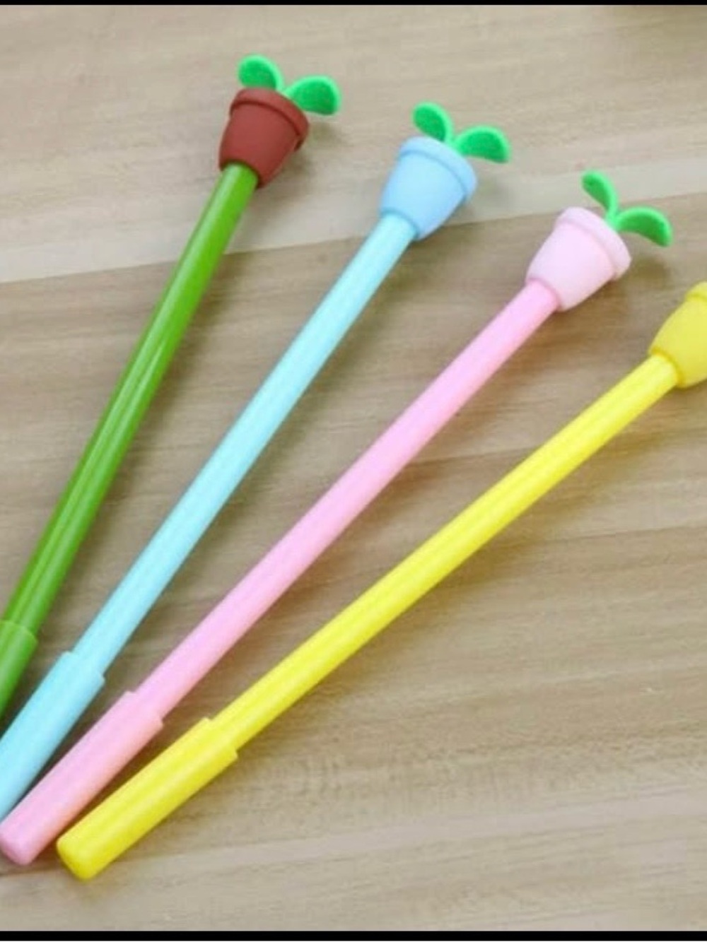4pcs Flower Pot Shape Pens